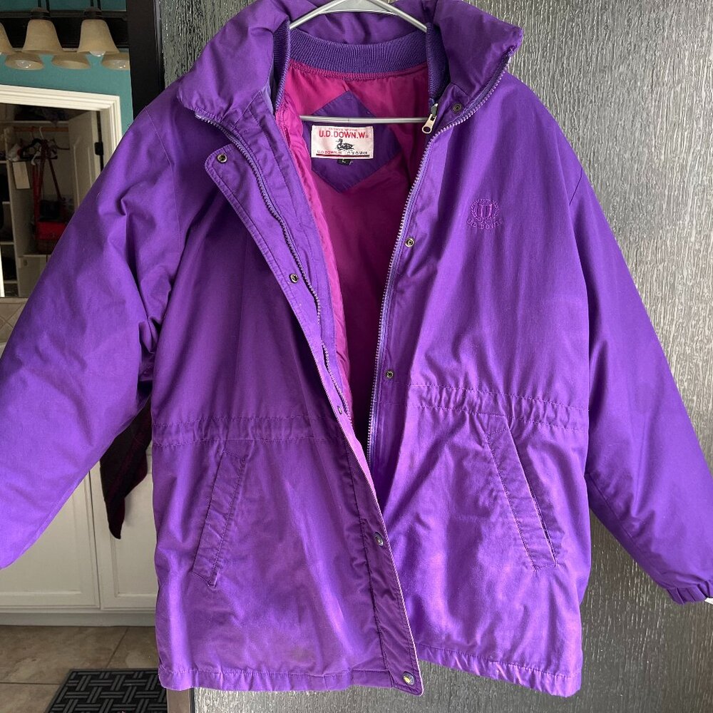 Vintage 80s- 90s Purple Down Jacket size womans Large